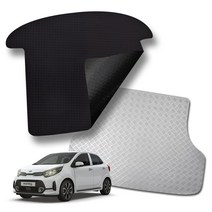 미로카매트 기아 모닝 밴 고무 방수 차박 논슬립 적재함 트렁크매트 3타입, 스퀘어블랙, 모닝 밴(20016년)