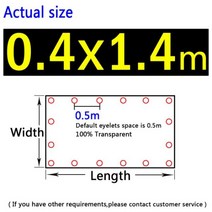 비닐천막 투명 테라스 그늘막 0.3mm 두께 PVC 방수포 99.99% 소프트 방수 천 발코니 캐노피, 0.4x1.4m