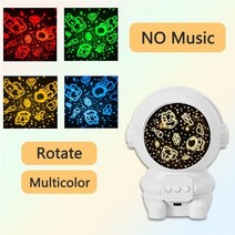 무드등 led 조명 무선 램프 회전 우주 비행사 별이 빛나는 은하 프로젝터 ​​우주인 침실 스타 분위기 야간 배경 무드 라이트, 음악 없음