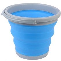 접이식 손잡이 바스켓 세차 캠핑 양동이 물통 10L사각, 10L - 원형