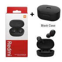 무선 헤드폰 헤드셋 블루투스 Xiaomi-오리지널 Redmi Airdots 2 Fone 블루투스 이어폰 무선 헤드셋 (마이크, 02 with Black Case, 02 with Black Case