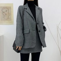 (모노레인) 헤링본 패턴 싱글 자켓 B 1385