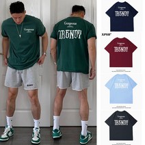 TRENDY 루즈핏 반팔 헬스복 운동티셔츠 R794