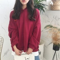 루즈핏 후드티 가을겨울 풀오버 후드맨투맨 여성 와이드 CHIC 긴 소매 BF 키치한 상의 2568223917