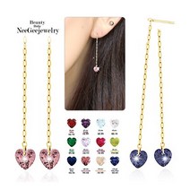 [] [NeeGee] 14K GOLD 러브드롭 탄생석 컬러 이어링12종택1