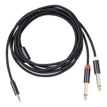 케이블 3.5mm 1/8 TRS-듀얼 6.35mm 1/4 TS Y 스플리터 케이블, 3m, 설명한대로, 알루미늄 합금