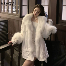 vsyoy 가벼운 럭셔리 일본 하이 엔드 2022 겨울 새로운 느슨한 슬림 패션 스타일 패딩 모피 코트 여성 의류