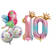 파파 파티 생일파티 숫자 풍선 세트, 1세트, 요정 10