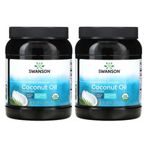 스완슨 유기농 인증 코코넛오일 향료 무함유 1.47kg(3lbs 4oz), 2팩
