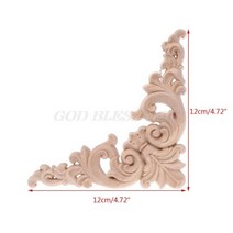 끌 목공끌 평끌 조각칼4개대 나무 조각 코너 Onlay 아플리케 Unpainted 프레임 데칼 홈 가구 6x6cm 드롭, 03 19