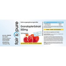 프랑스직구 석류 추출물 500mg 비건 캡슐 120개 엘라직산 40%, 수량, 상세참조