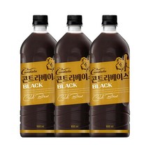 롯데)콘트라베이스블랙PET900 총3개 대용량 커피 음료 편의점커피 아메리카노, 3개, 900ml