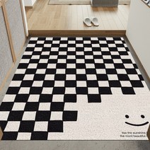 폴라도레 코일 현관매트 출입구 베란다 발판 대형 매트, 3.120x140cm, 06.스마일체크_다크그레이