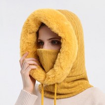 겨울방한모자 겨울여성모자 남자겨울모자 겨울비니 캠프캡 winter hat fur cap mask set hooded for women 니트 넥 따뜻한 자전거 두꺼운 플러시 솜털
