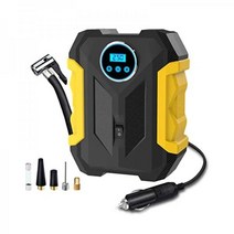 차량용 디지털 공기 압축기 자동 펌프 휴대용 타이어 팽창기 LED 조명 DC 12V, 옐로우