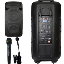 포터블 앰프스피커 DY-2000W 2000와트 국산 버스킹 강연 색소폰 연주용 무선마이크 2개 - STM, 핸드+색소폰마이크