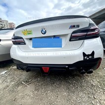 PP 자동차 후면 범퍼 립 디퓨저 스포일러 BMW 5 시리즈 F10 세단 2012 - 광택 블랙 탄소 섬유 룩 라이트, 01 UNPAINTED