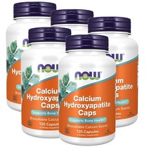 나우푸드 칼슘 하이드록시아파타이트 120정 NOW Calcium Hydroxyapatite Caps, 5팩