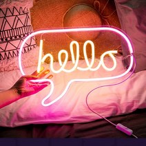 LED 네온사인 조명 글씨 간판 선물용 인테리어 조명 무드등, 1걸이식네온사인-헬로