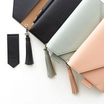 퍼니메이드 가죽 태슬 북마크 책갈피 세트, 1개, 포그블루