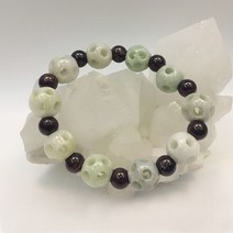 천연 원석 파워스톤 비취 팔찌 14mm 가넷 8mm