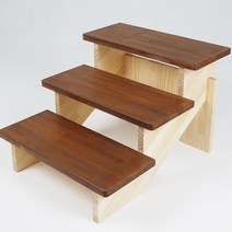 국내생산 우드테일러 원목 펫 스탭 강아지 고양이 계단, 새들브라운