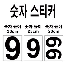 숫자데코 대형 번호 숫자 스티커 큰 사이즈 20cm 25cm 30cm 35cm, 블랙, 높이25cm 숫자7