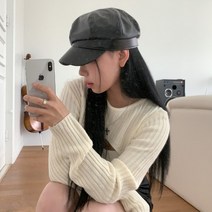 블루씨티 레더 로이 인조 가죽 보이캡 베이커 헌팅캡 모자