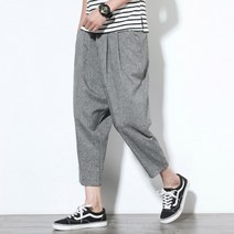 남자 핀턱 통바지 배기 힙합 패션 8부 9부 봄 7059