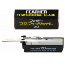 FEATHER 페더 PB-20 단면 면도날 Feather PB-20 이발소 바버샵, 1팩, 20개입