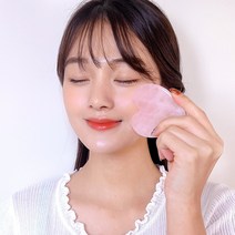 2+1 천연 로즈쿼츠 괄사 마사지 마사지기 갈사 하트 두피 도자기 물고기 스톤 림프 붓기, 11.커브하트