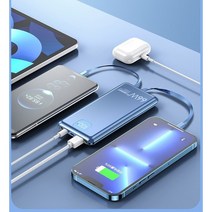 PYHO 고속충전 잔량표시 20000mAh 보조배터리 얇고 가벼운 휴대용 대용량 66w 슈퍼급속충전 아이폰 삼성용 보조배터리 다용도 LED 조명 보조배터리, 블랙
