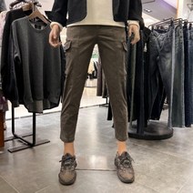 버커루 남성 면스판 9부 레귤러 테이퍼드 이밴드 카고 바지 3-COLOR