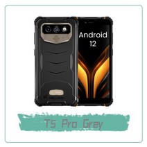 공기계 휴대폰 스마트폰 핸드폰 hotwav t5 pro 4g 견고한 스마트 폰 안드로이드 12 os mtk6761 6.0 인치 화면 4gb 32gb 7500mah 대용량 배터리, 표준 패키지, 실버 그레이