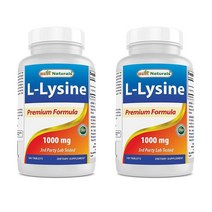 Best Naturals Lysine Double Strength 베스트 내추럴스 L-라이신 1000mg 180정 2팩