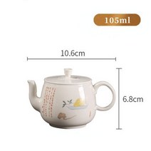 티팟세트 티포트 티주전자 유리포트 105ml 시 Chayote 아트 세라믹 찻주전자 끈적 끈적한 쌀 노란색 갤즈 단일 냄비 인퓨저 차 메이커 쿵후 작은, 10.6x6.8cm 105ml