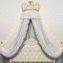 공주풍 가정용 커튼사 일체형 왕관 받침대 유럽식 결혼 현관모기장, C01-1.2m 침대