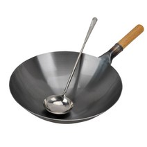 중식 중화팬 무쇠웍 주물팬 북경팬 철웍 튀김팬, 32+나무손잡이+커버+볶음스푼