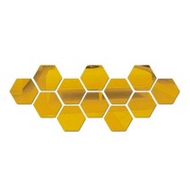 벽면 거울 시공 붙이는 시트지 팔각 육각 벽걸이 아크릴 부착 전신12pcs diy 3d 벽 스티커 홈 장식 아트 멀티 컬러, 80x70x40mm, 금