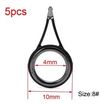 폴대수리키트스테인레스 스틸 세라믹 타원형 낚시 탑 링 5 개 낚싯대 가이드 폴 수리 키트 라인 눈 세트, 02 Size 8