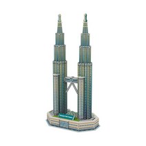 퍼즐피플 3D종이/우드락 입체모형퍼즐, 3D우드락 페트로나스트윈 타워, 37조각p