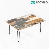 [리코베로]빈티지 다용도 접이식 패턴 테이블 600 5가지 타입, 화이트빈티지