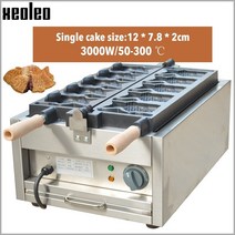 붕어빵틀 붕어빵 기계 붕어빵재료 xeoleo 3000w 오픈 입 생선 와플 메이커 스크림 붕어빵 메이커 5 pcs 어묵 베이킹 오븐 논스틱 팬, 220v, 우리를, 2