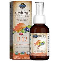 Garden of Life 비타민 B12 - 신진대사와 에너지를 위한 마이카인드 유기농 홀 푸드 B-12 라즈베리 액체 2온스, 한 사이즈, 단색
