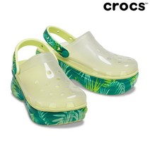 [크록스] ○ 여성 투명 베이 클로그 6cm 207253-90H