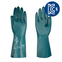 kcs 인증 내화학장갑 안셀 알파텍 58-001 (33cm) 니트릴재질 전정기방지 터치스크린, 1개