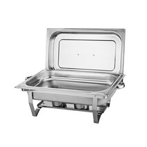 Chafing Dish Buffet Chafer 뷔페 워머 저녁 식사용 주방 다이닝 세트, 은빛, 스테인레스 스틸