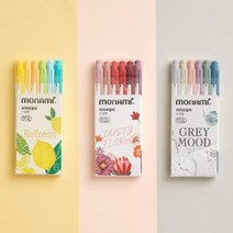 모나미 라이브칼라 6색 세트 트윈 수성 사인펜, 더스티 플로라 6색