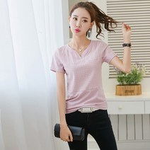 DFMEI 여름 빅사이즈 여성 티셔츠 여한국판 레깅스 여순색 여성 티셔츠 상의 도매 88872