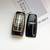쥬롬 제네시스 8버튼 키 케이스 키 커버 키 홀더 TPU 범퍼 gv70 gv80 g80 외 Genesis 호환, 블랙